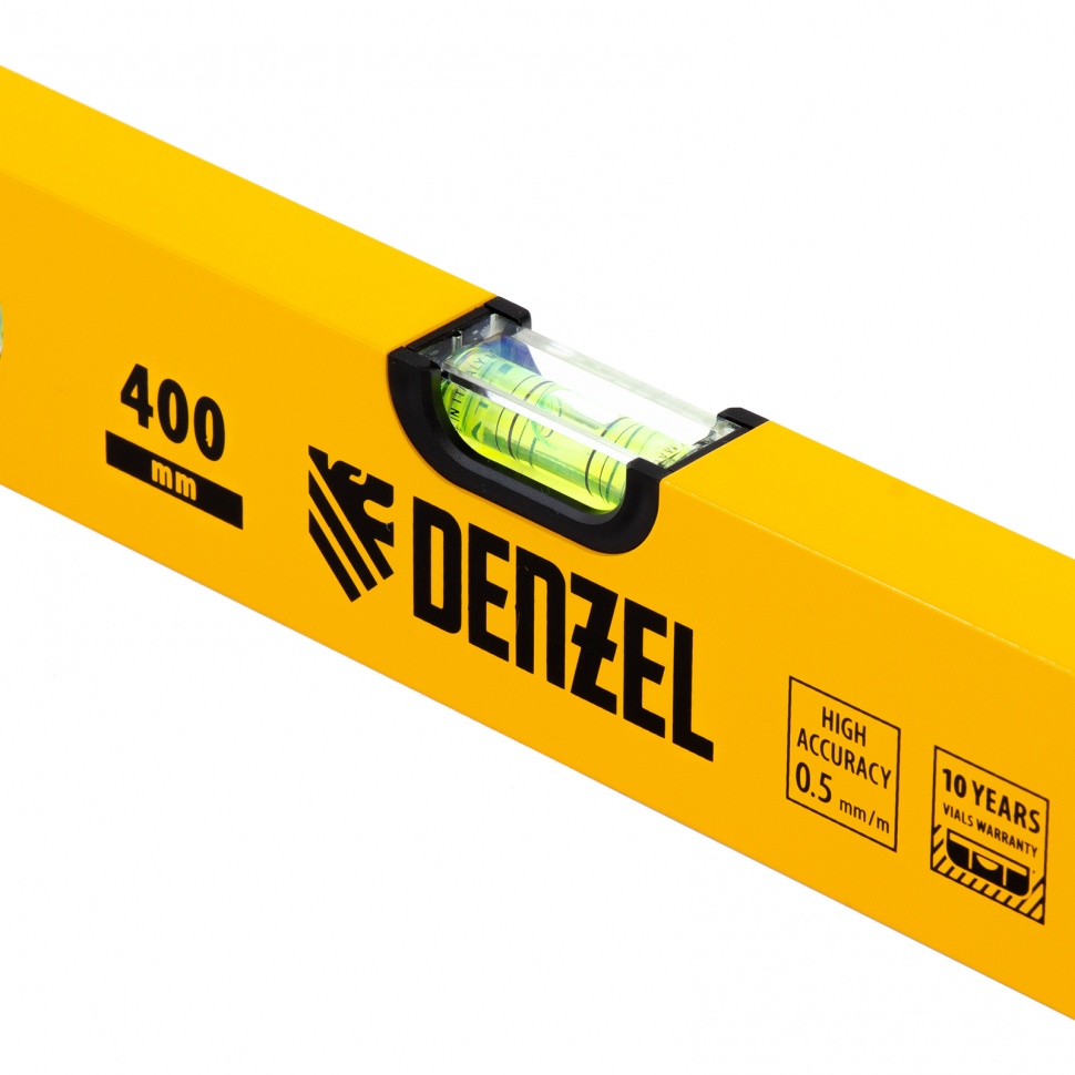 Уровень алюминиевый, 400 мм, фрезерованный, 3 глазка Denzel (33680)