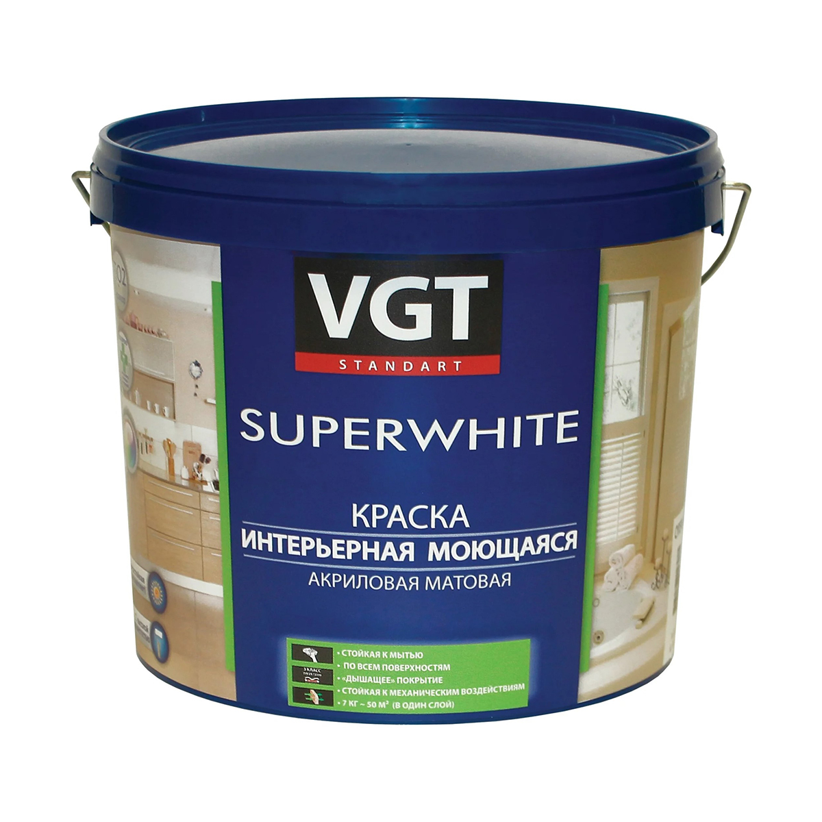 Краска вд-ак-1180 интерьерная моющаяся база а 13 кг (1) "вгт"