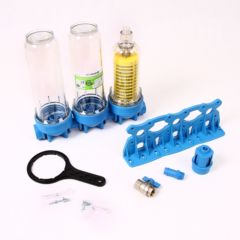 Колба для фильтра тройная HYDRA 3P 10" ATLAS FILTRI 3/4" с промывным фильтром