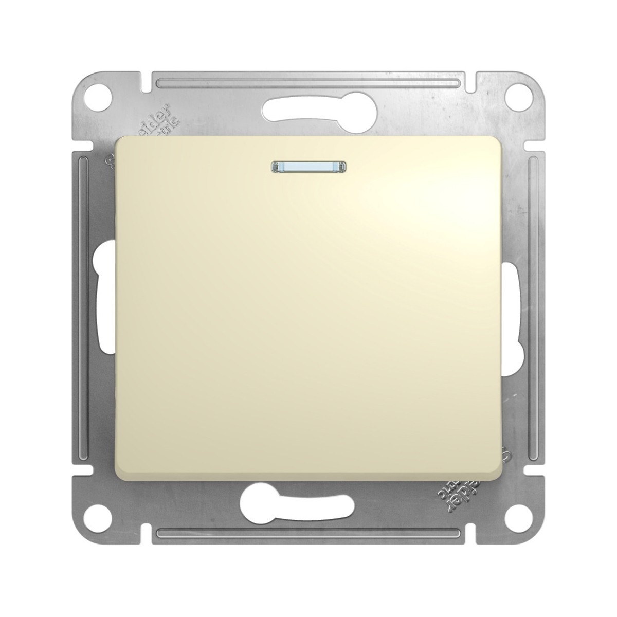 Выключатель "glossa" 1 кл. с индикатором (механизм) 10а, бежевый (1/20/160) "schneider"