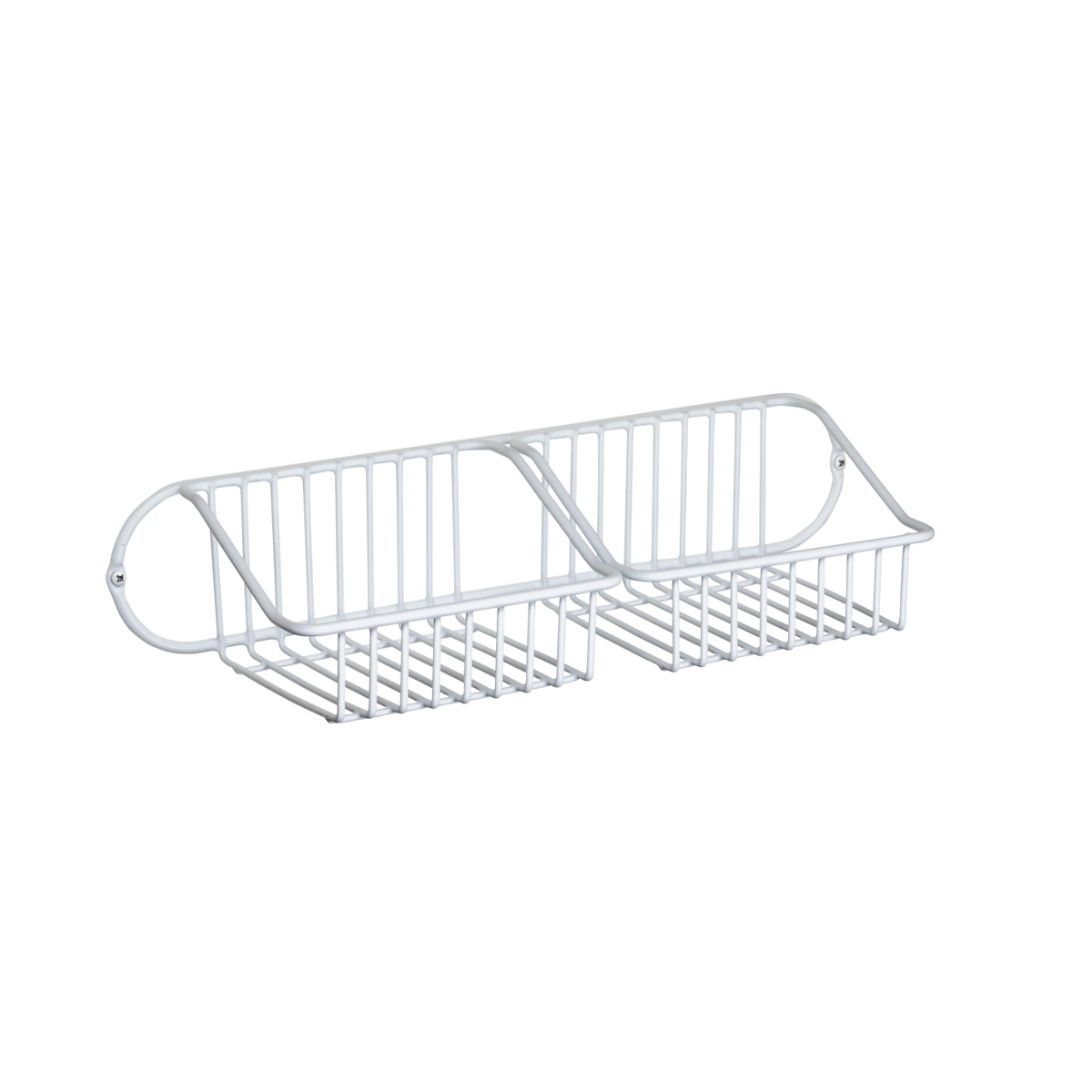 Полка-корзина "colors" двойная 38 см металл/пласт. (белый) (1/24) "swensa" swr-19005-15