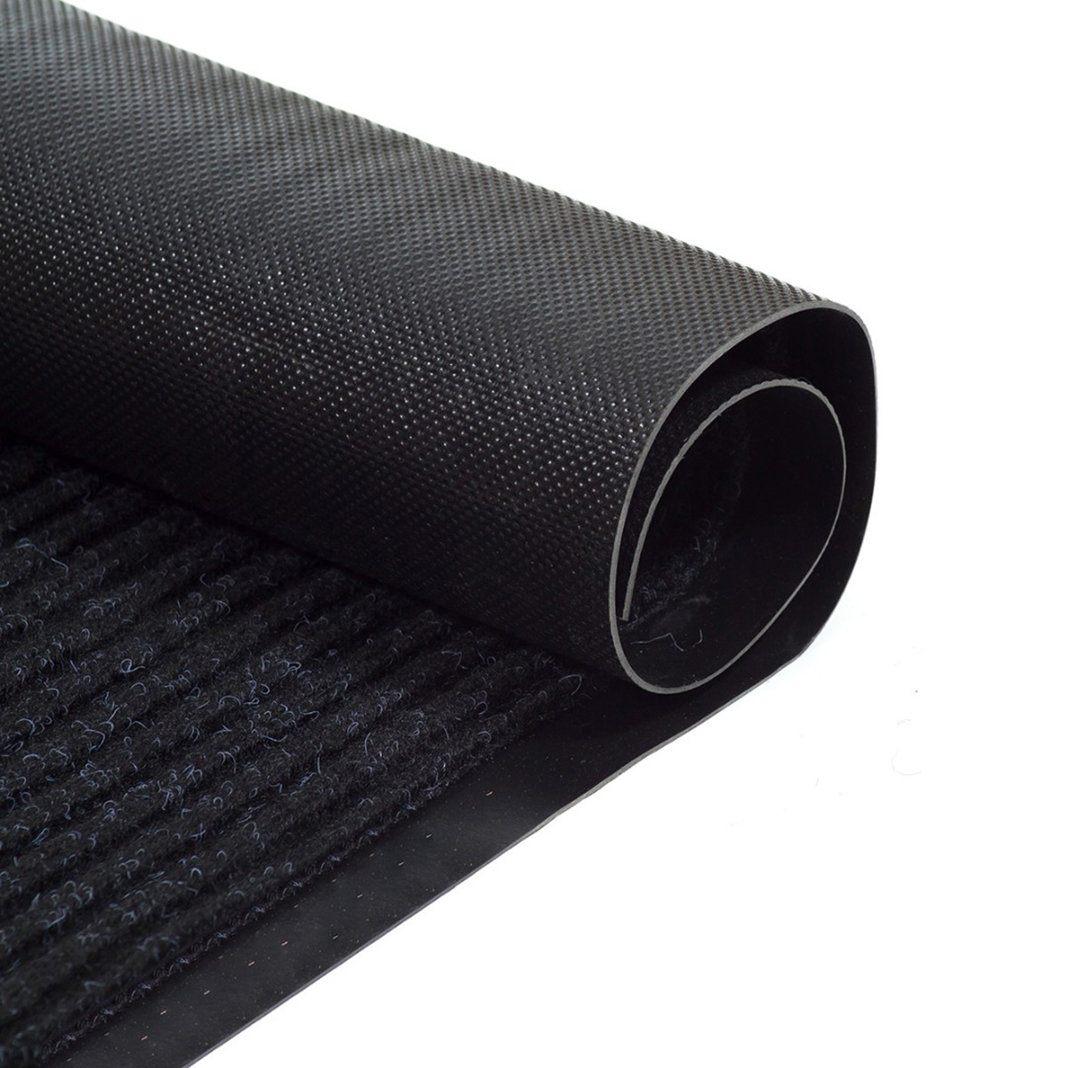 Коврик влаговпитывающий "ребристый" 100*200 см (черный) (1/3) "sunstep"  35-083