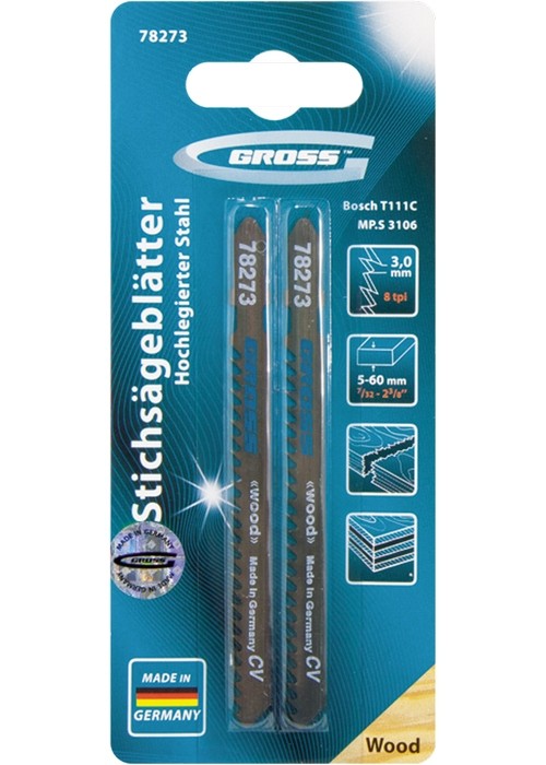 Полотна для электролобзика  по дереву, 2 шт, ( 3106-T111C ) Gross (78273)