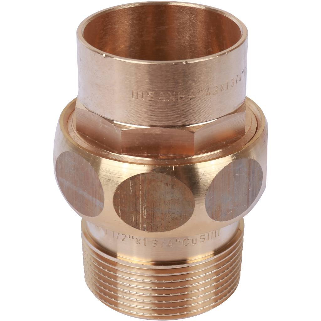 Американка (сгон) 42x1 1/2" НР с плоской прокладкой под пайку бронзовая SANHA 1433142112