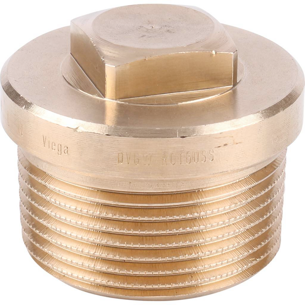 Заглушка резьбовая (НР) 1"1/2 с квадратом и бортиком, бронза VIEGA (322168)