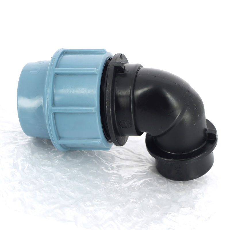 Угол-переходник обжимной ВР 32 x 3/4" для полиэтиленовых труб (ПНД) UNIDELTA