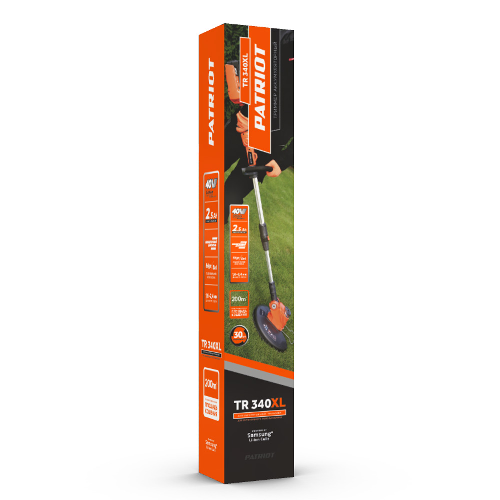 Триммер аккум. tr-340xl 40 в (1) "patriot" 250205340