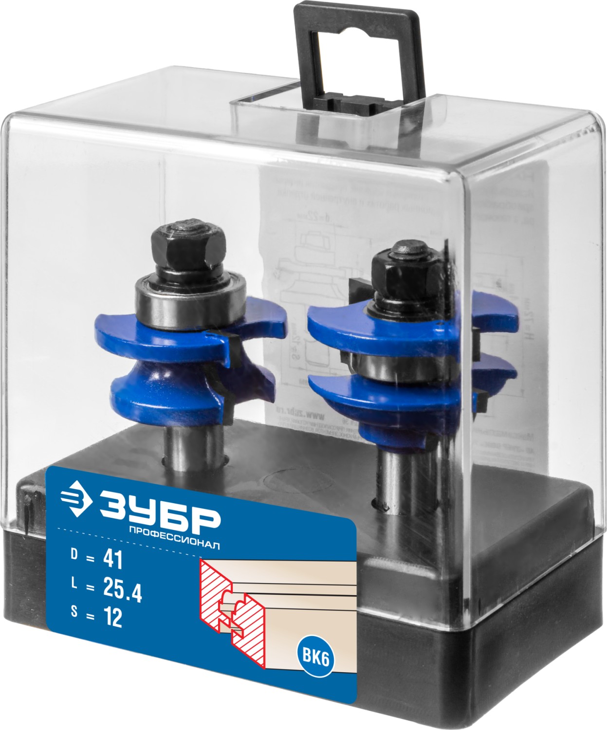 ЗУБР 41 x 23 мм, хвостовик 12 мм, набор фрез рамочных №2, Профессионал (28772-41.3-H2)