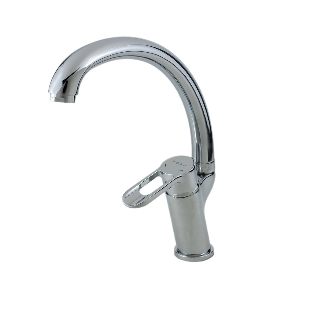 Смеситель для кухни "future" ft 03  высокий поворотный излив (1/10) "voda eco"