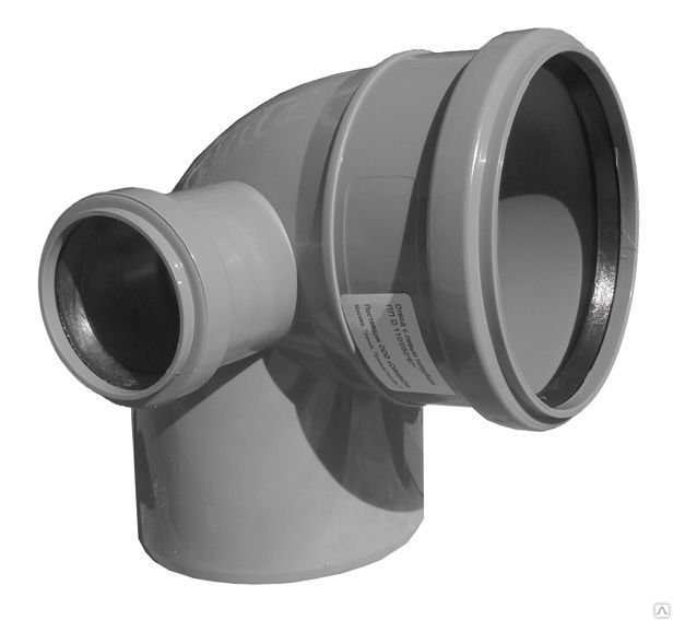 Отвод 87° с левым патрубком для вн.канализации d=110 мм SINIKON Стандарт
