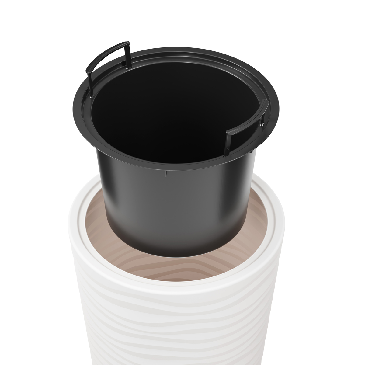 Кашпо для цветов напольное "оазис" 63 л со вставкой 13 л (белое) (1/2) "альтернатива" м8081