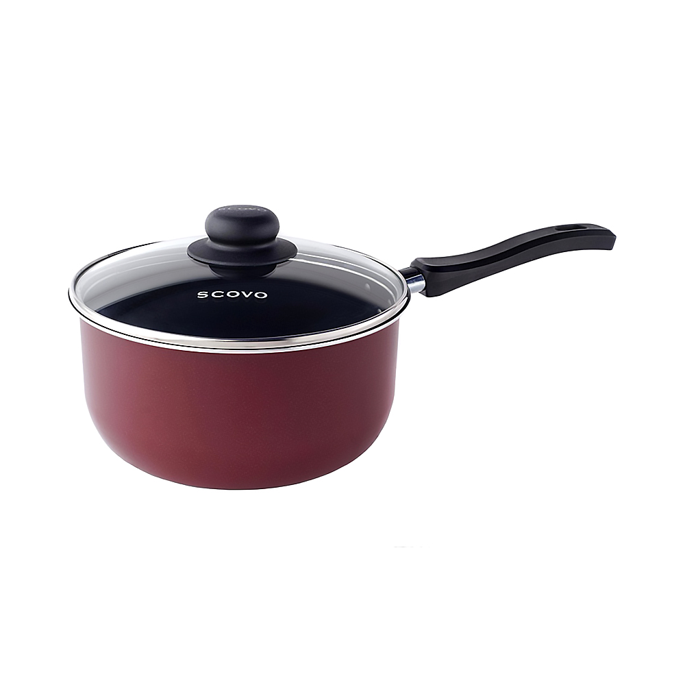 Ковш антипригарн. "expert"  18 см, 2 л стекл. крышка (1/4) "scovo"