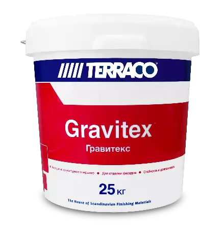 TERRACO GRAVITEX GRANULE штукатурка декоративная акриловая, зерно 1,5 мм, шуба (25кг)