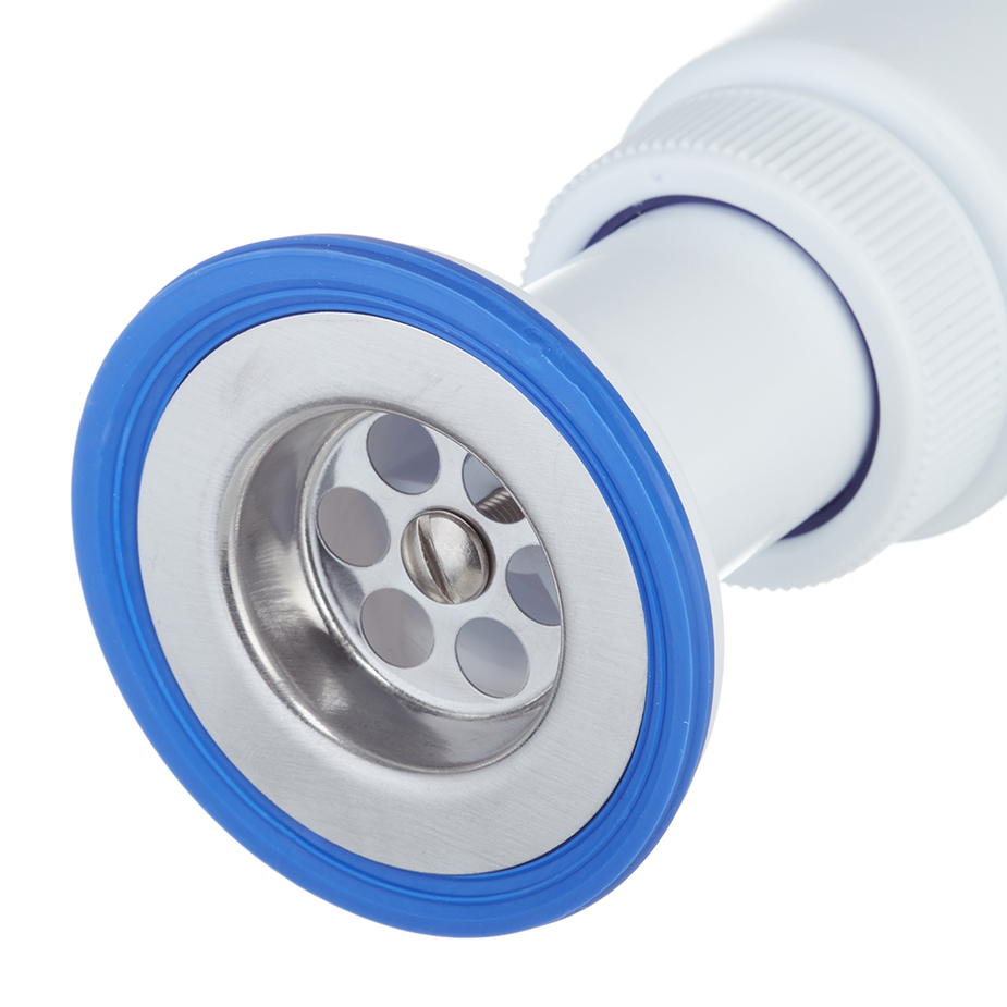 Сифон Мини Элит 1 1/2 х 40 мм с литым выпуском, чашка D63 мм, гофротруба L800 мм WIRQUIN