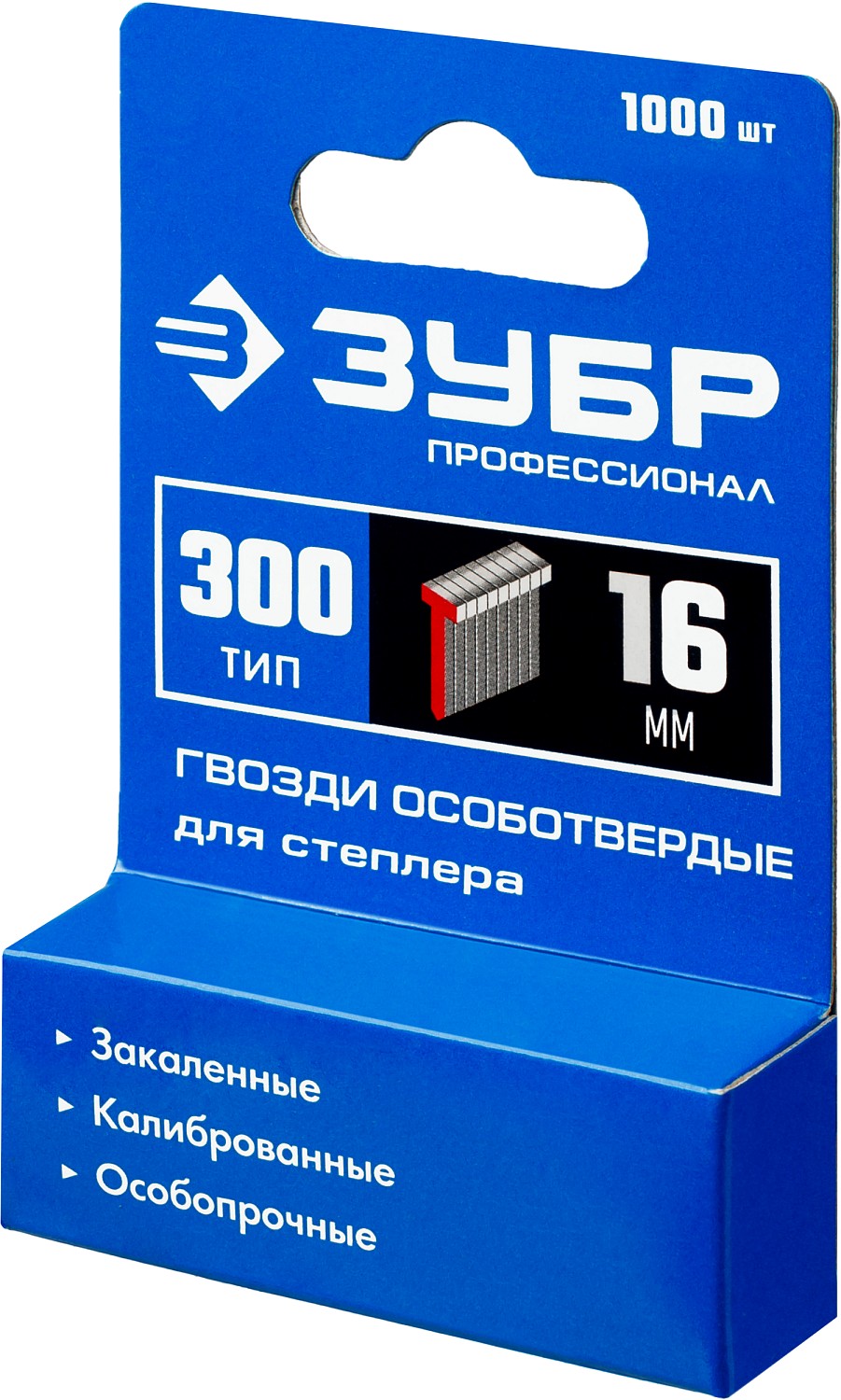 ЗУБР тип 18GA (47/300/F) 16 мм, 1000 шт, гвозди для нейлера, Профессионал (31643-16)