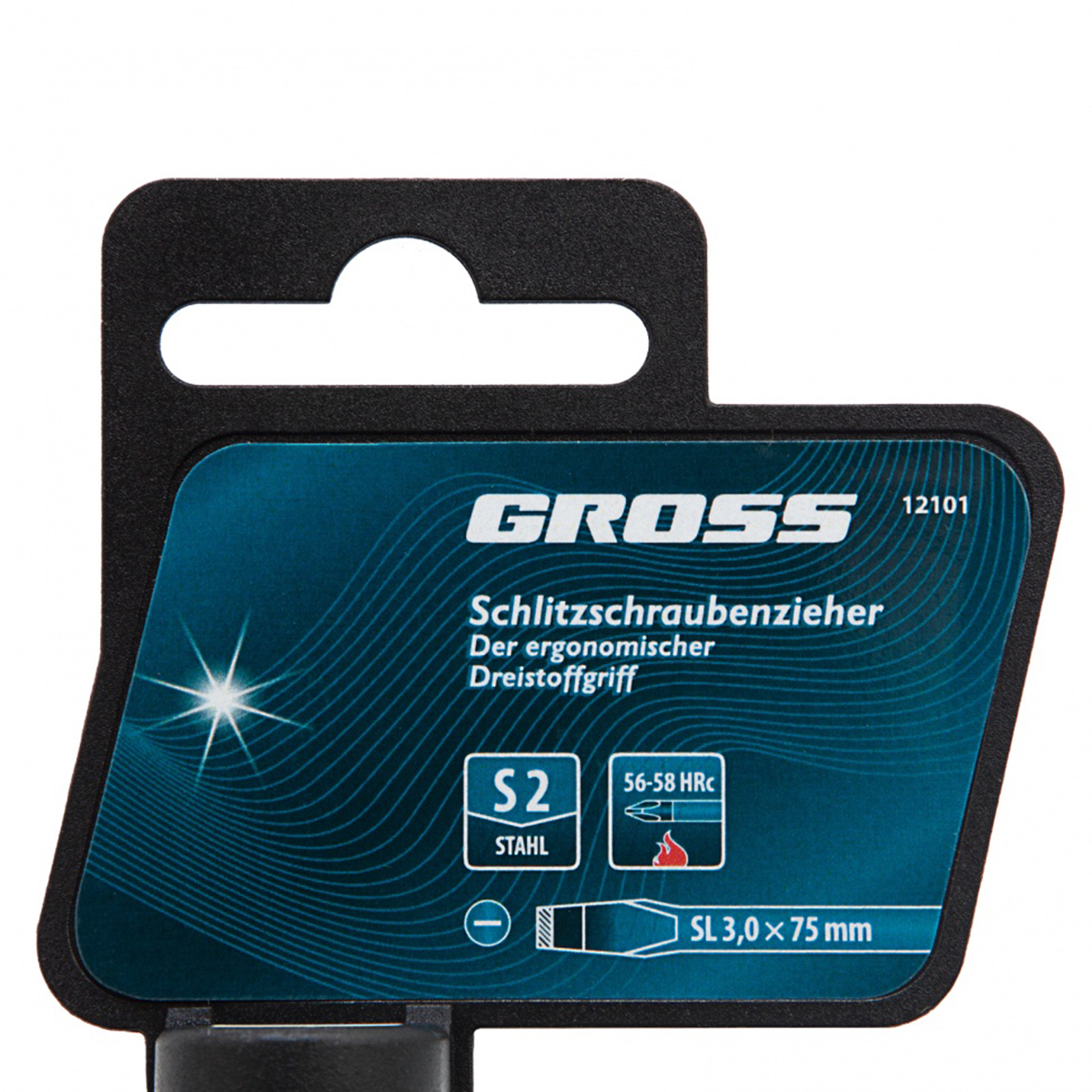 Отвертка sl3 х 75 мм трехкомп. рукоятка (1/120) "gross"