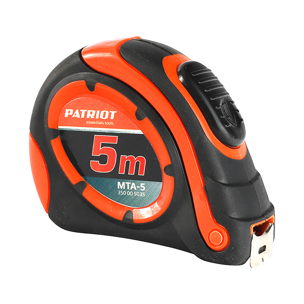 Рулетка с автостопом 5 м mta-5 обрезин. корпус (1/12) "patriot" 350005035