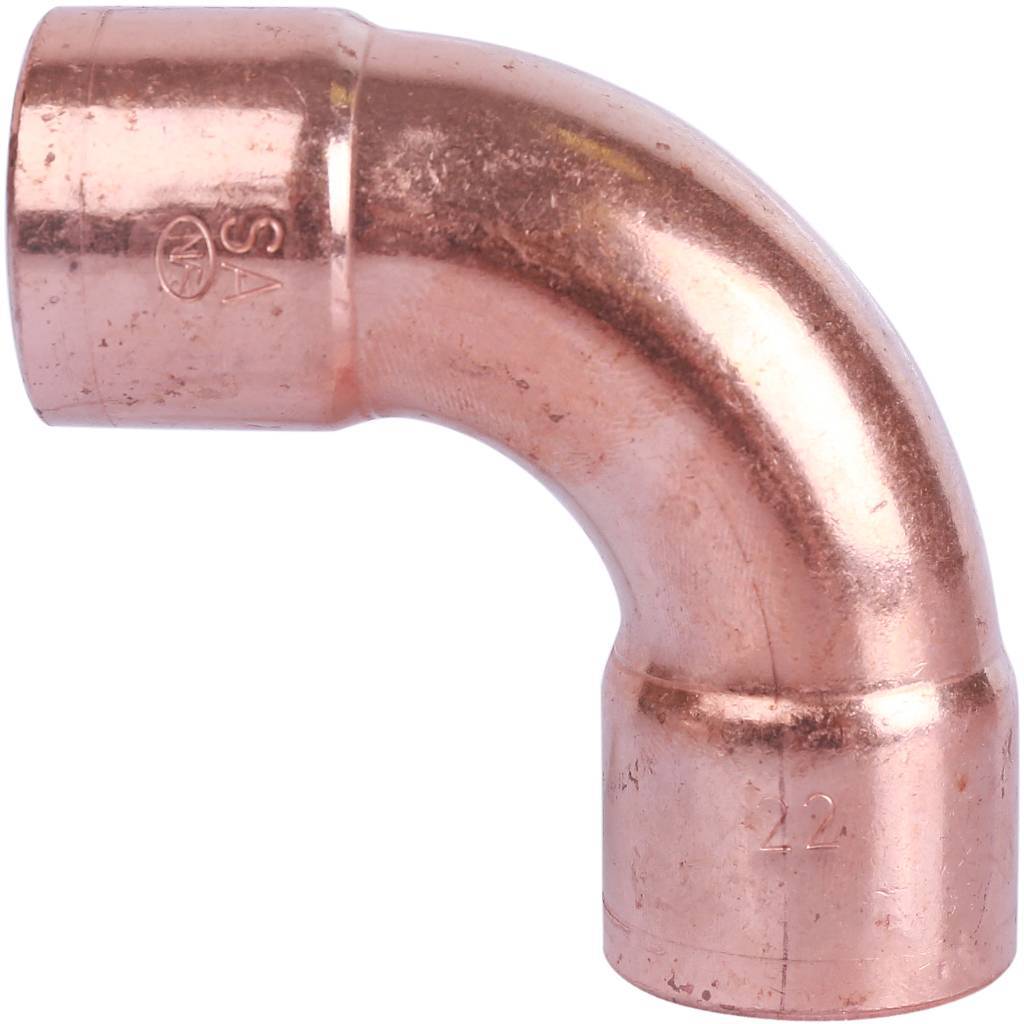 Отвод двухраструбный 22 мм / 90° под пайку медный SANHA 15002A22E