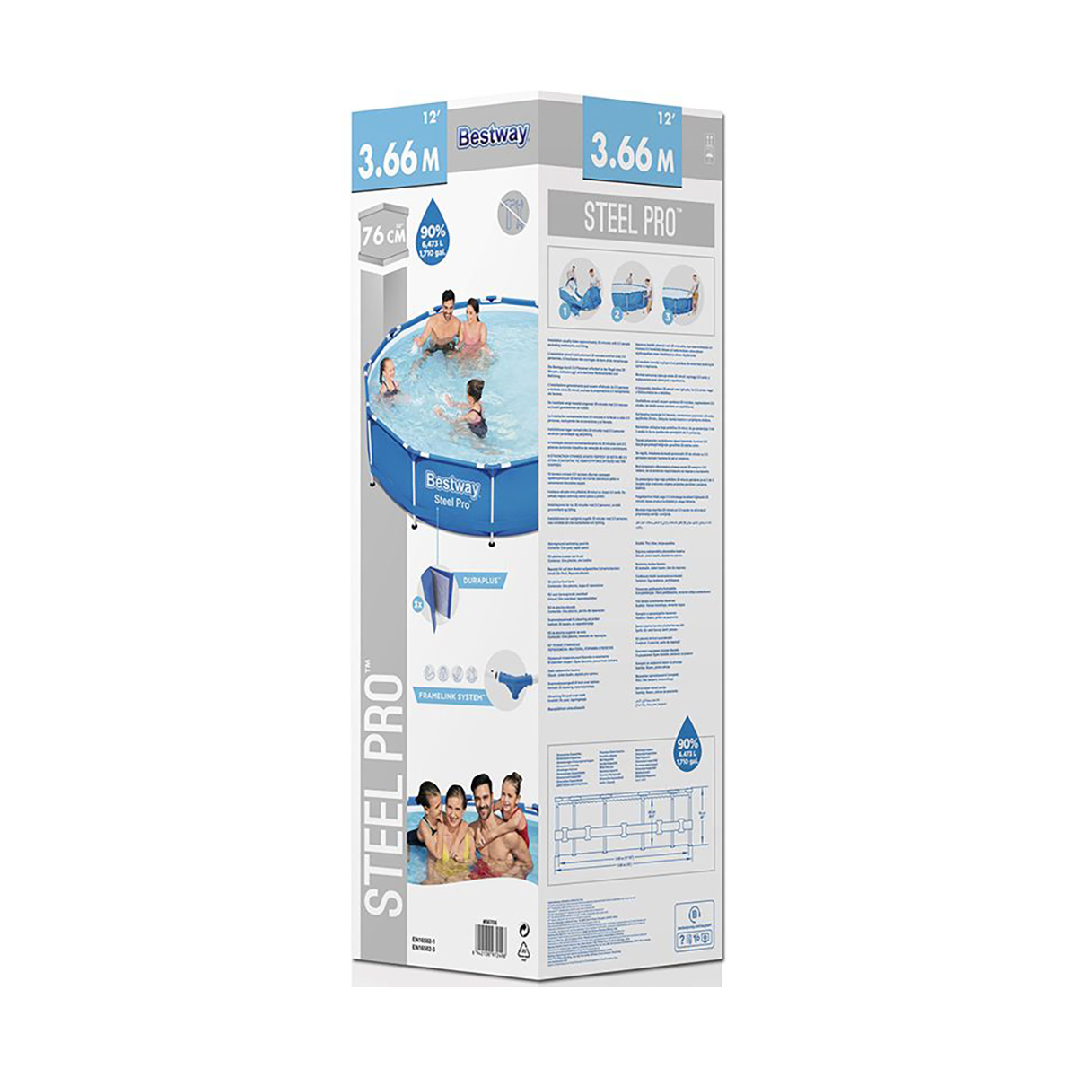 Бассейн каркасный круглый "steel pro" 366 х 76 см, 6473 л (1) "bestway" 56706