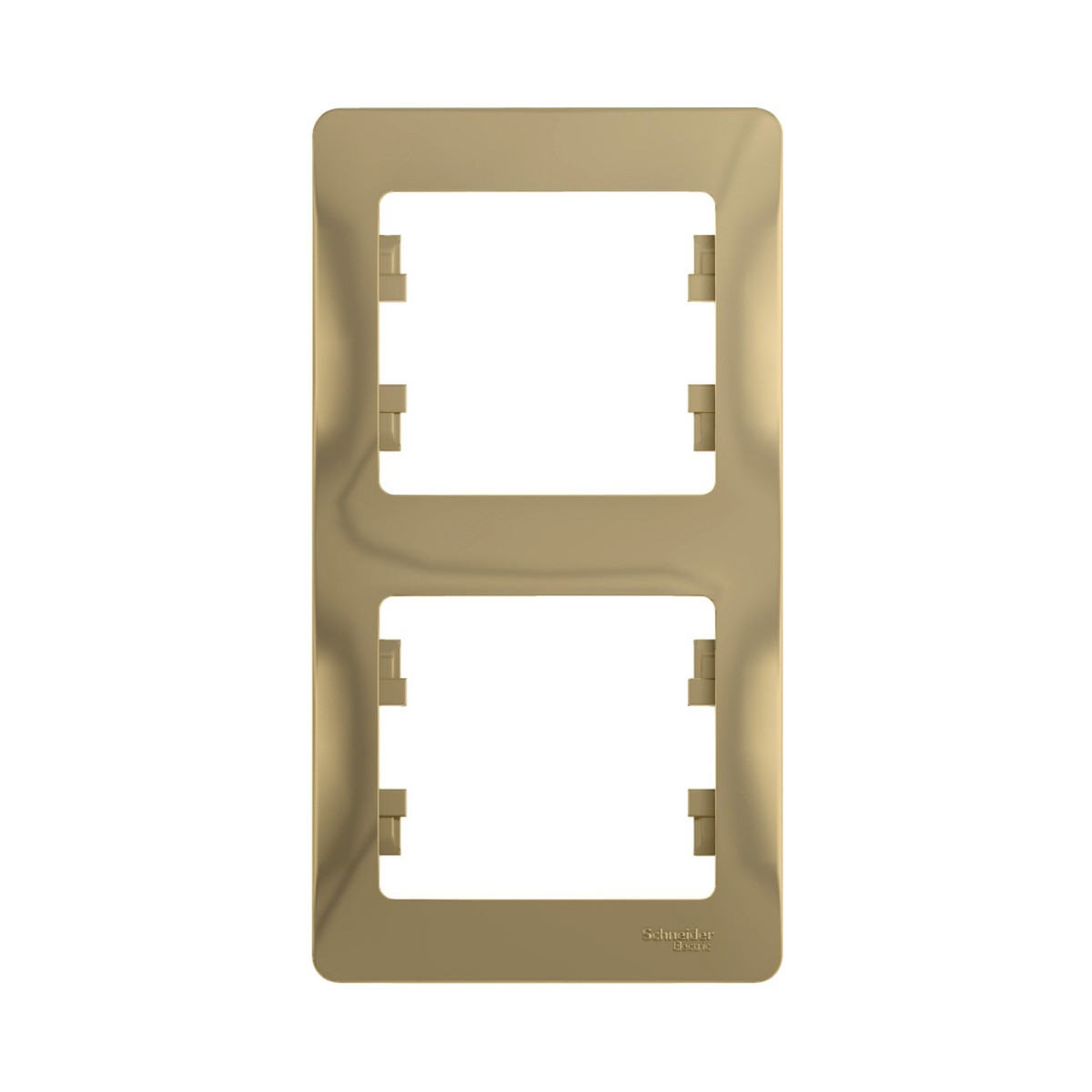 Рамка "glossa" 2-х местн. вертикальная, титан (1/30/180) "schneider"