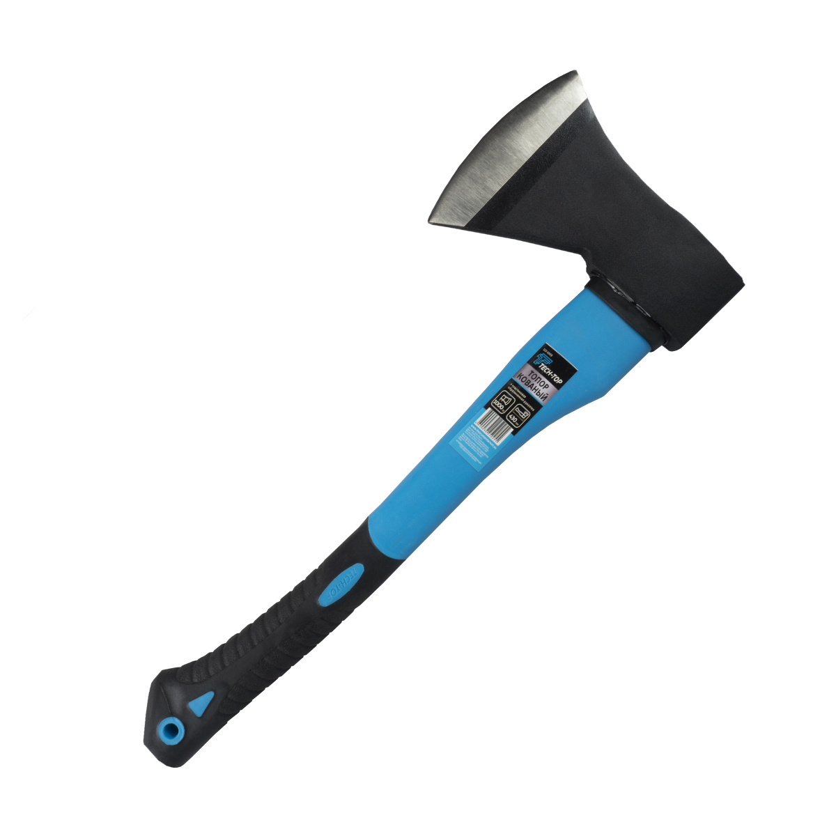 Топор кованый пласт. обрезин. ручка 1000 г (1/6/24) "tech-top"  122-1000