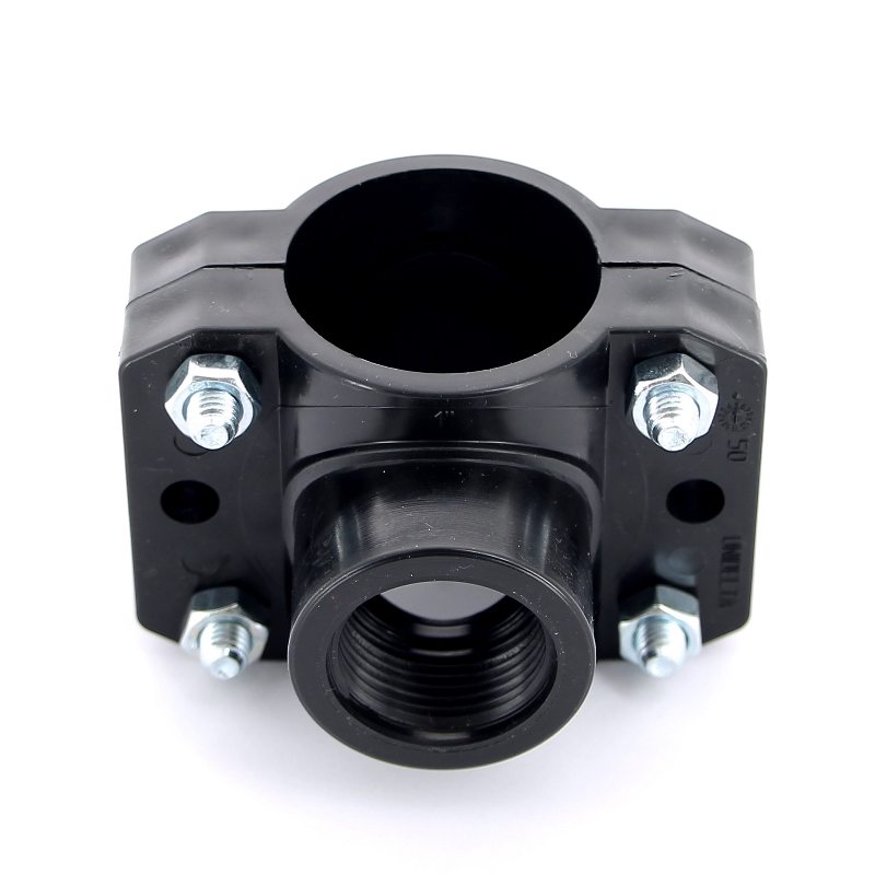 Врезка монтажная седельная 50 x 1" ВР, 4 болта, для водопроводных труб ПНД UNIDELTA