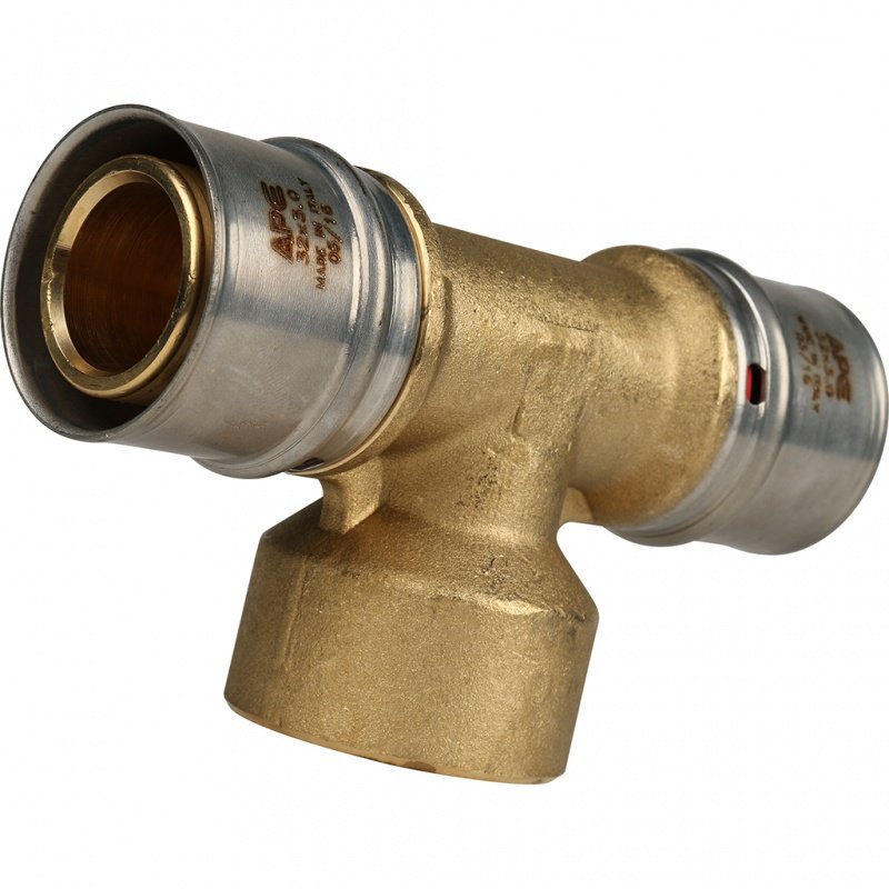 Тройник переходной под пресс 32 х 1" х 32 (ВР) STOUT для МП труб