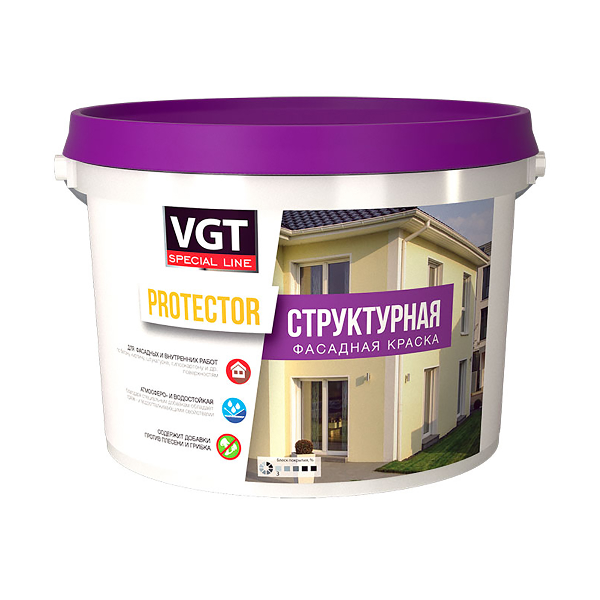 Краска структурная "protektor" 15 кг (1) "вгт"