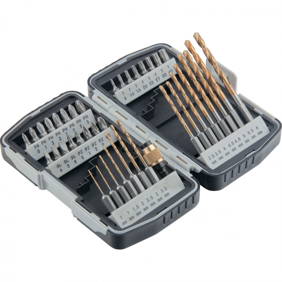 Набор бит и сверл, магнитный адаптер, CrV, пластиковый кейс, 40 шт. Matrix (11322)