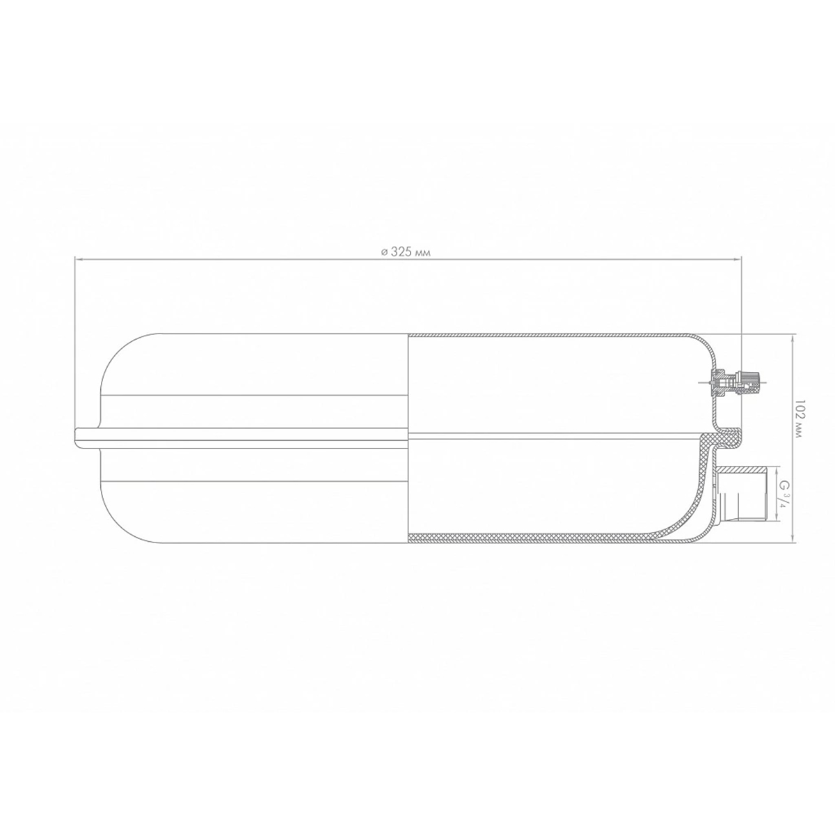 Бак расширительный для систем отопления 6 f  6 л (плоский) (1) "джилекс"