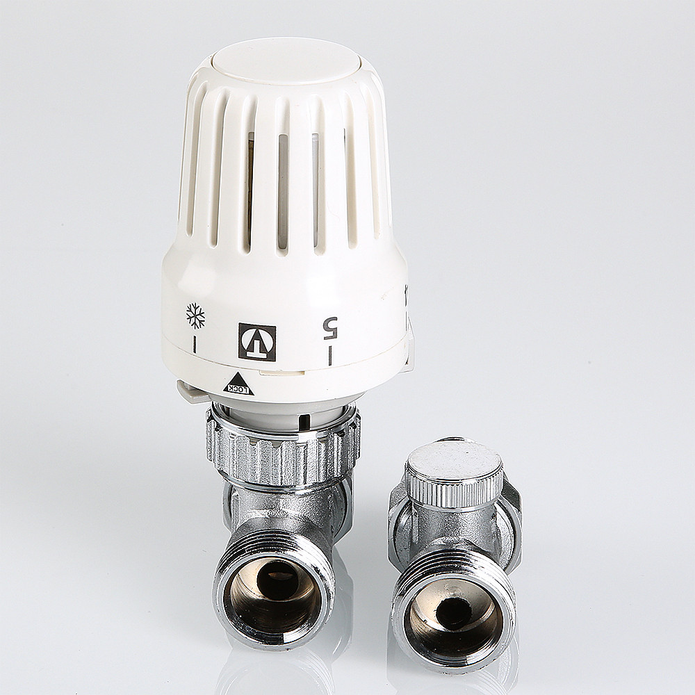 Комплект терморегулирующего оборудования ВН 1/2" x 3/4"ЕК для радиатора прямой VALTEC