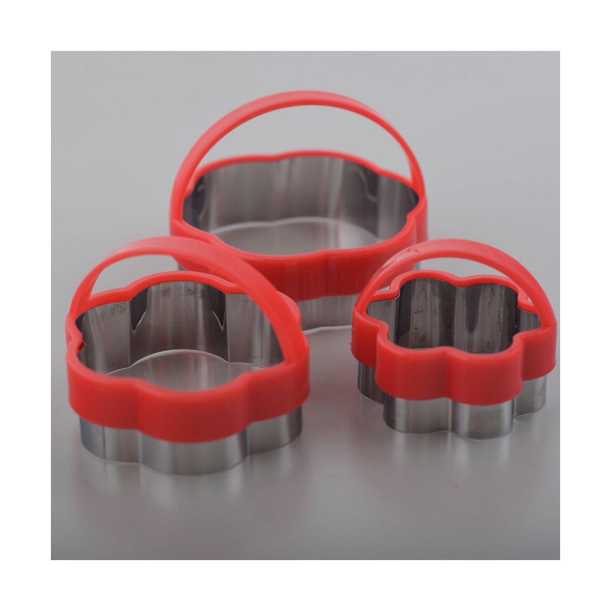 Формы кулинарные "цветочки" нержав. с пласт. ручками набор 3 шт. (1/12/144) "мультидом" an8-20