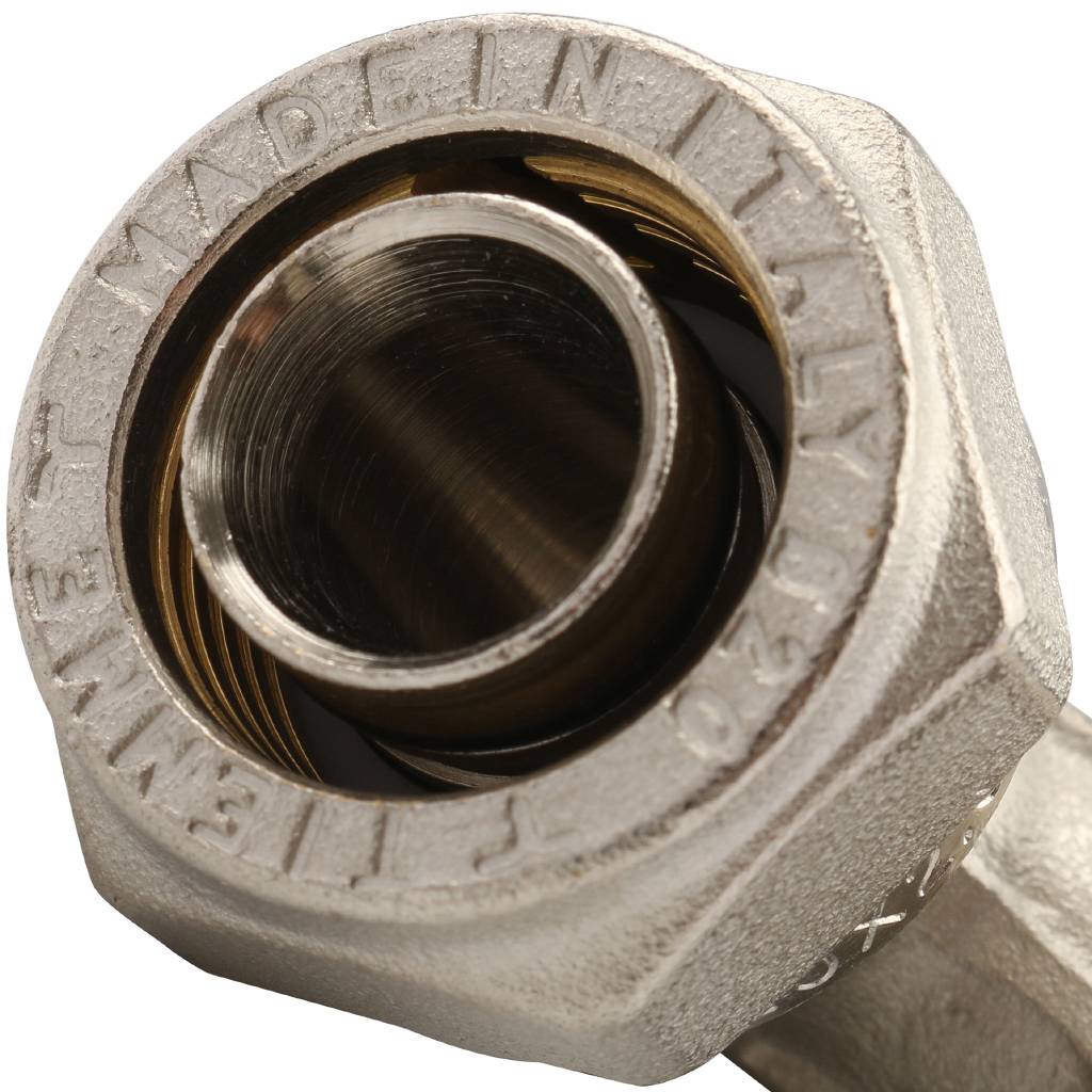 Угол переходной 20 х 3/4'' НР обжимной TIEMME для металлопластиковых труб