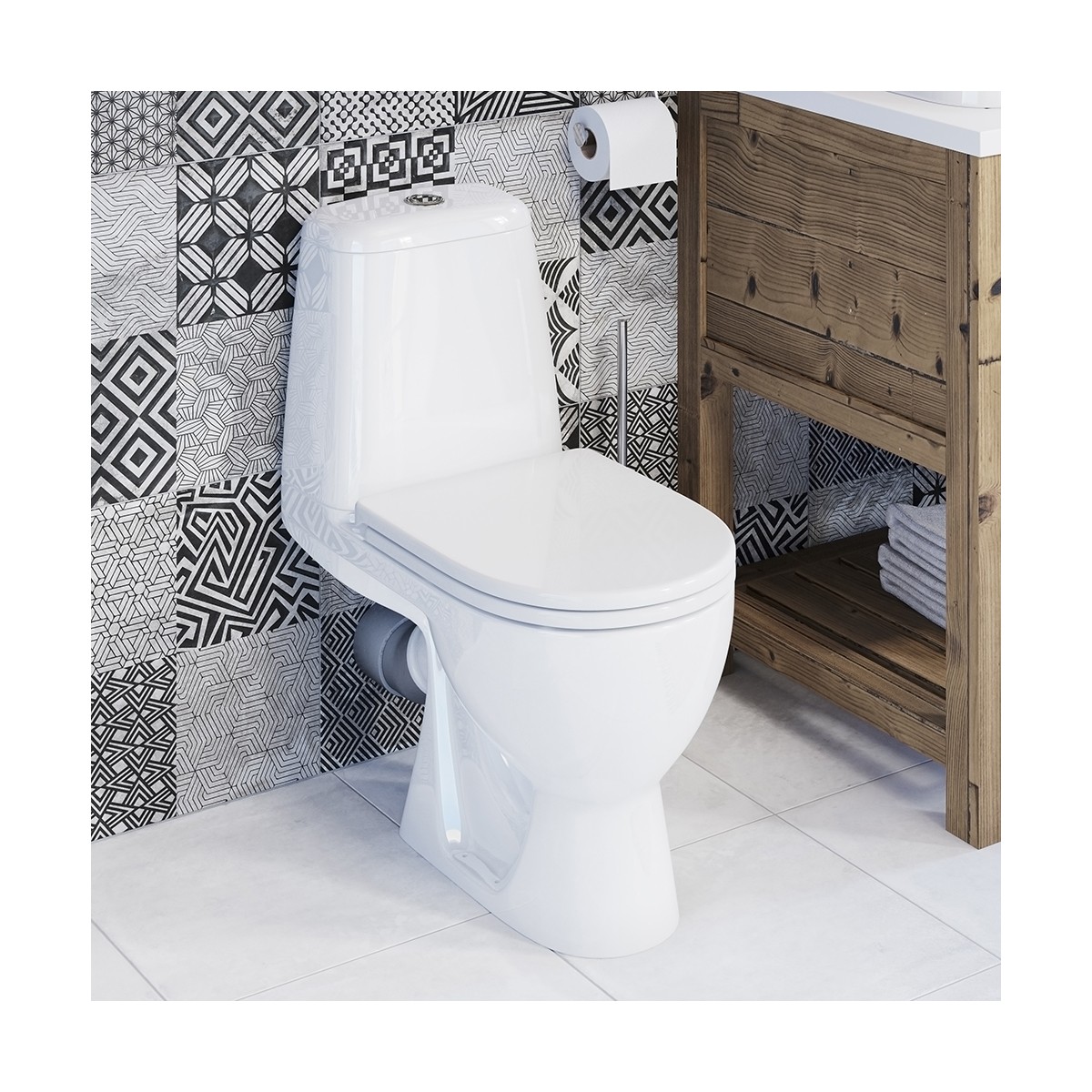 Унитаз напольный "max" белый "sanita luxe"  wc.cc/max/2-dm/wht.g/s1