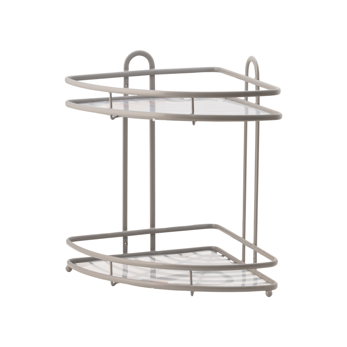 Полка для ванной угловая 2-х ярусная "termo" 27*27*34,5 см (серый) (1/8) "swensa" swr-1003-02-gry