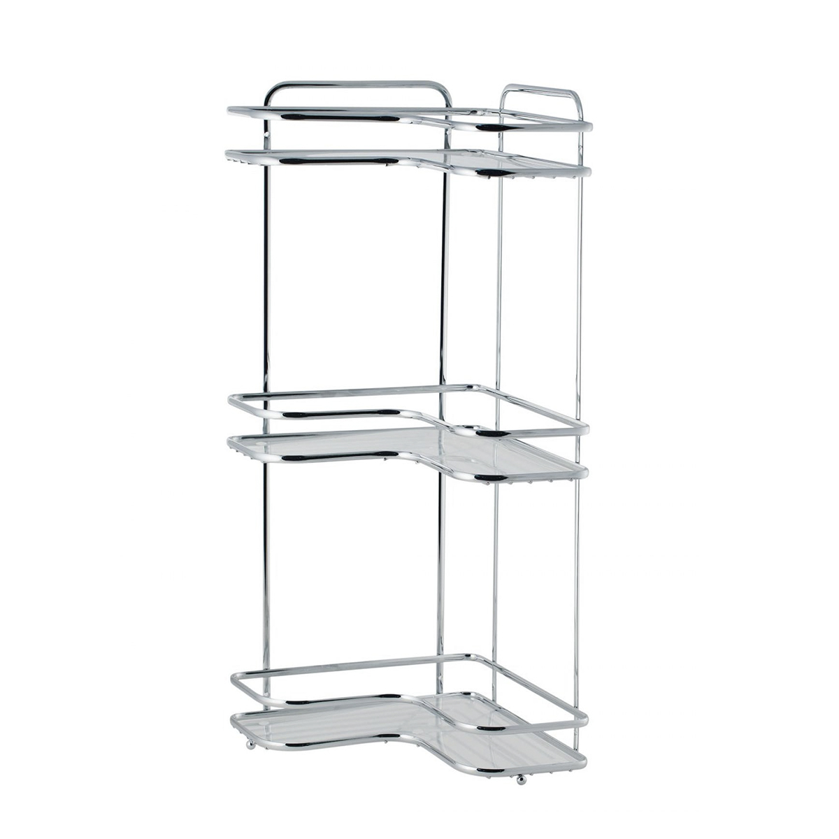 Полка для ванной угловая 3-х ярусная "премиум" 27*27*62 см, хром. (1/8) "swensa" swr-2223-3