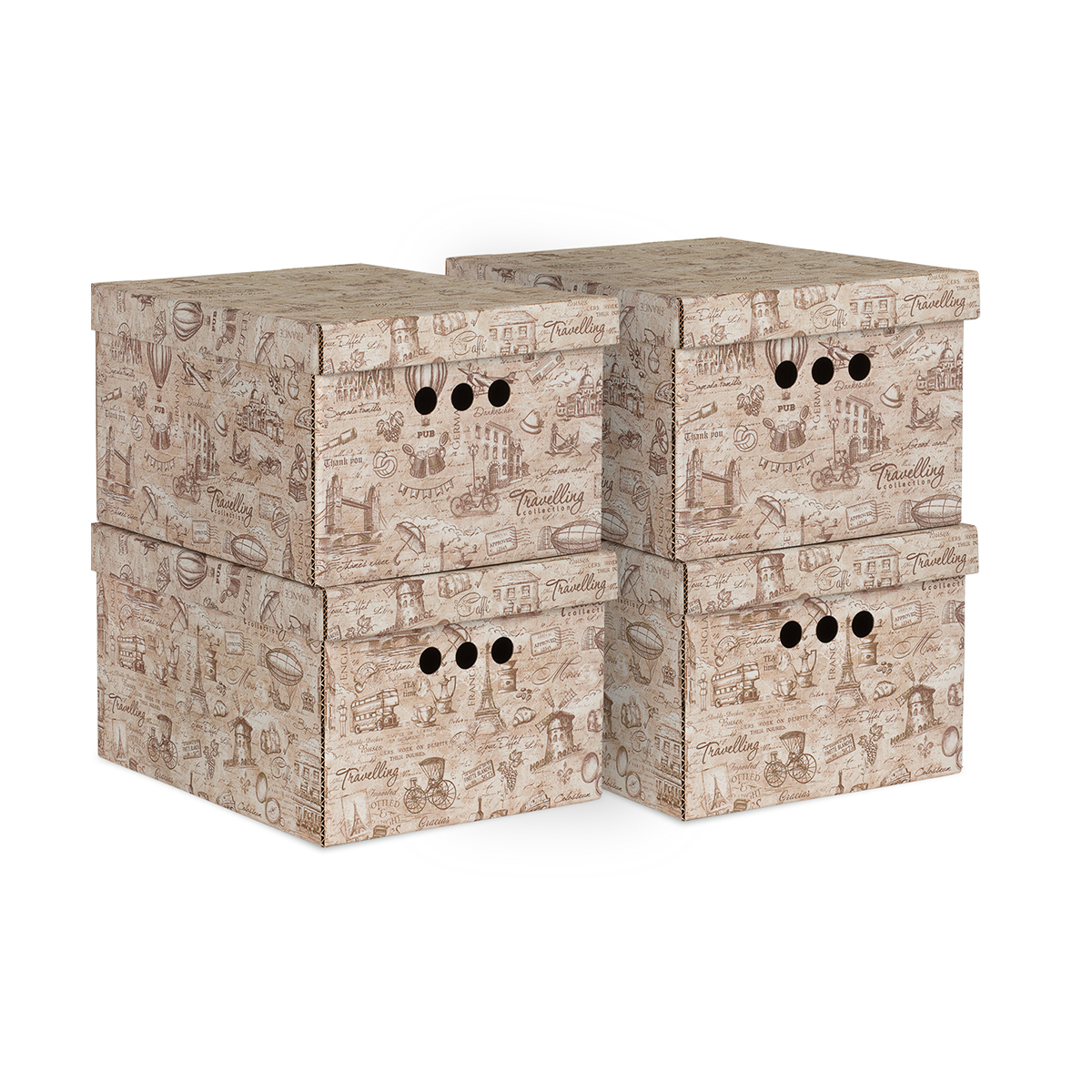 Короб для хранения "travelling" 25*33*18,5 см (набор 4 шт.) (1/10) "valiant" tc-bctn-4s