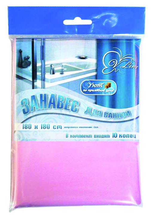 Штора для ванной 180*180 см (пэт однотонный) (10/40)