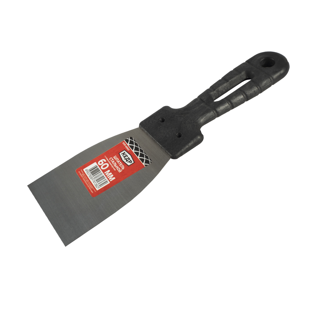 Шпатель стальной   60 мм пластм. ручка (10/40/240) "кедр"  039-0060