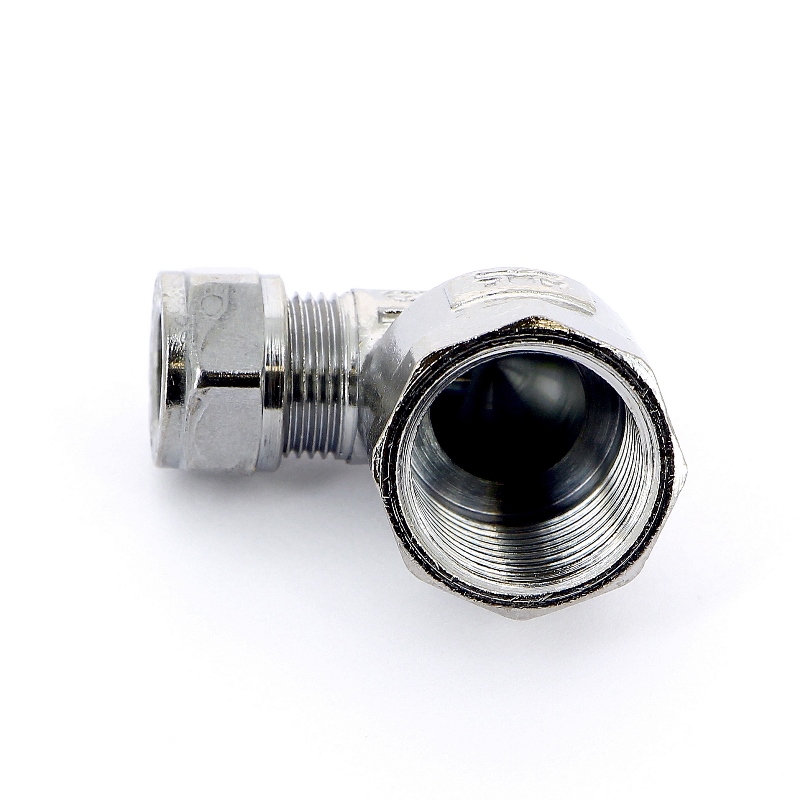 Угол ВР 10 х 1/2" обжим хром TIEMME