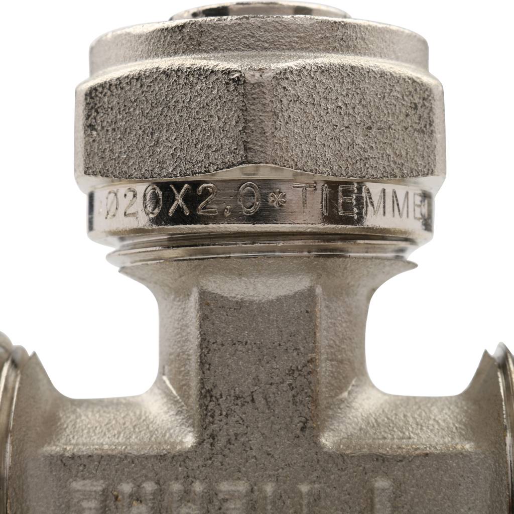 Тройник равнопроходной 20 x 20 x 20 обжимной TIEMME для металлопласта