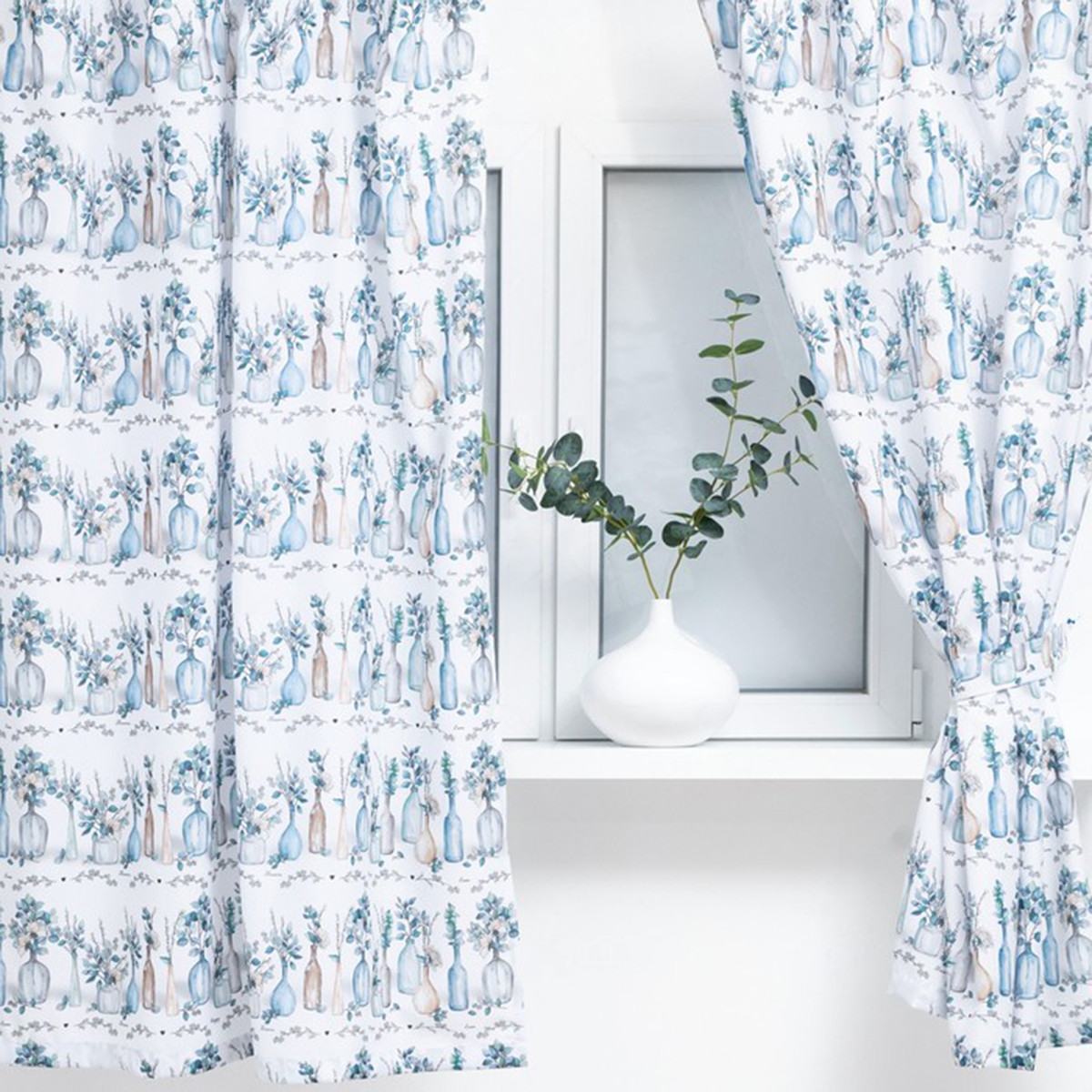 Шторы для кухни "flower mood" 145*180 см компл. 2 шт. с подхватами (1) "этель" 7183002