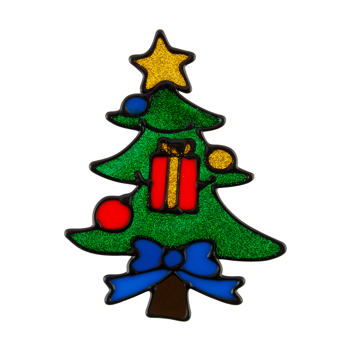 Наклейка новогодняя "елочка" 13,5*10,2 см (1/20/200) "волшебная страна"