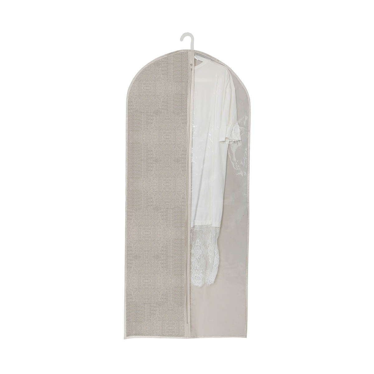Чехол для одежды "linen" 60*137 см  с прозрачной вставкой (1/48) "eg"
