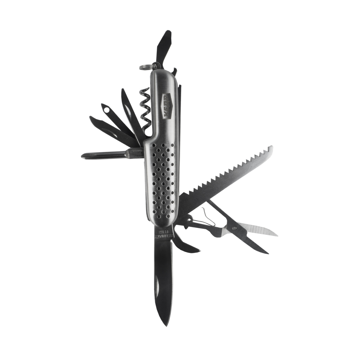 Нож многофункц. 15 в 1  нержав.  9 см  метал.корпус (1/12/96) "кедр"  153-0026