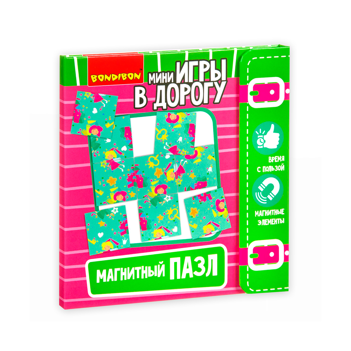 Игра развивающая в дорогу " магнитный пазл" феи 5+ "bondibon" вв3562