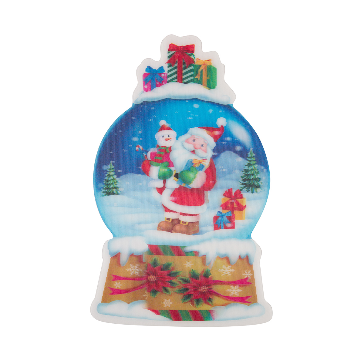 Наклейка новогодняя "стеклянный шар" 3d 11,7*16,5 см (1/36/144) "волшебная страна"