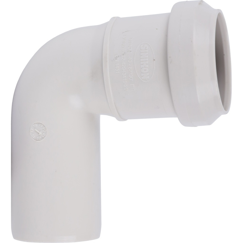 Отвод 87° для вн.канализации d=40 мм шумоизол. SINIKON Комфорт