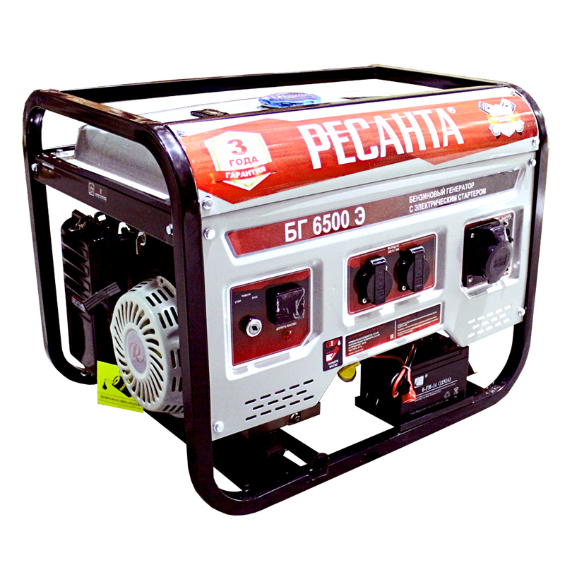 Генератор бензиновый бг-6500 э 5 квт (1) "ресанта"