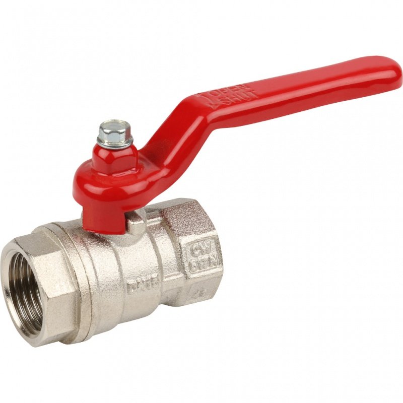 Кран шаровый STOUT ВВ 1" стандартный проход, красный рычаг